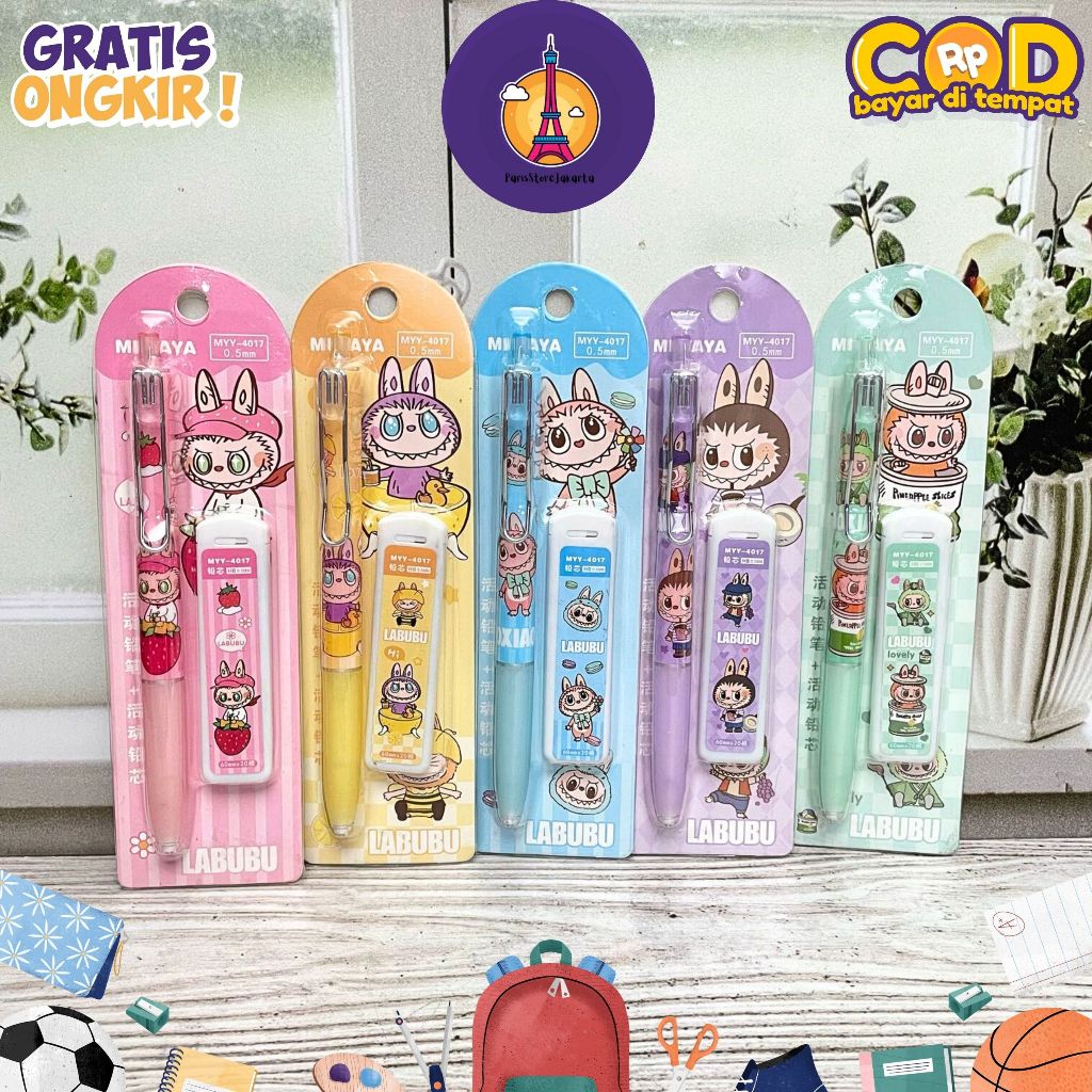 

Pensil Cetek Labubu Plus Refill Alat Tulis Stationery Lucu Imut Perlengkapan Sekolah
