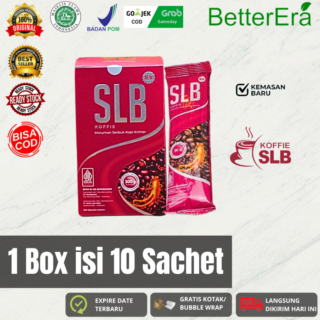 

KOPI SLB KOFFIE 1 Box isi 10 Sachet ORIGINAL BPOM & HALAL Minuman Ekstrak Ginseng Guarana rasa Cappuccino