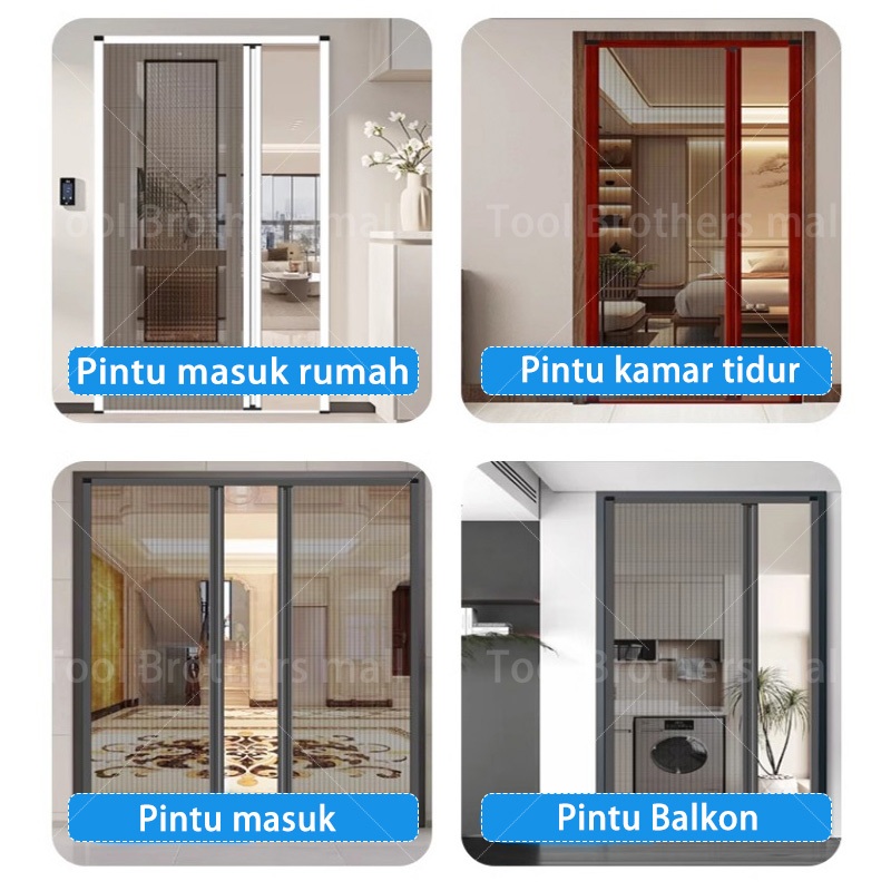 Anti nyamukPintu kawat geser sliding Anti nyamuk Pintu geser Bernapas dengan lubang Anti Tikus lipat