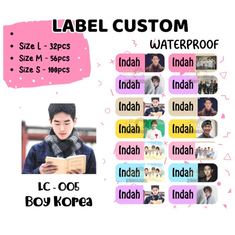 

Stiker Label Nama waterproof Vinyl Custom 1