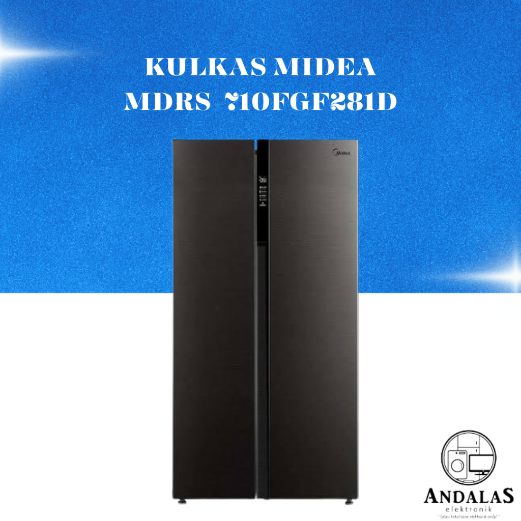 KULKAS MIDEA SIDE BY SIDE MDRS715FGF28ID 548 LITER SIDE BY SIDE KULKAS MIDEA 548L