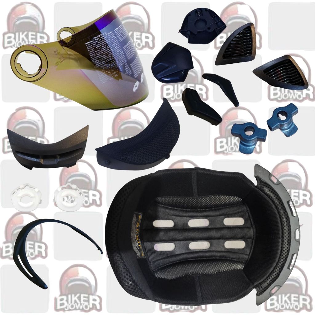 Zeus 611C Z611C ZS611C Visor Kaca Helm Busa Interior Strap Shell Batok Ventilasi Stopper Spoiler Rac