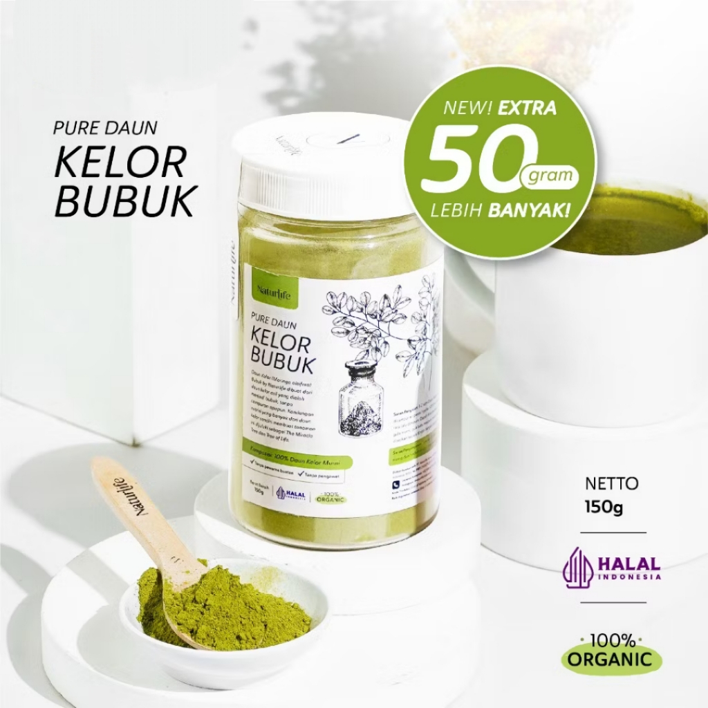 

KELOR BUBUK 150 gram Serbuk Halus Pure Daun Kelor Powder Moringa Oleifera