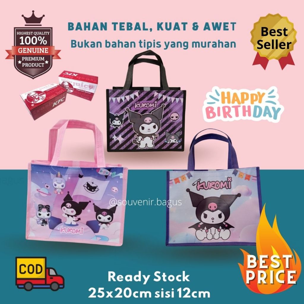 

Tas ultah kuromi souvenir ulang tahun hampers kuromi pompompurin hello kitty cinnamoroll sanrio