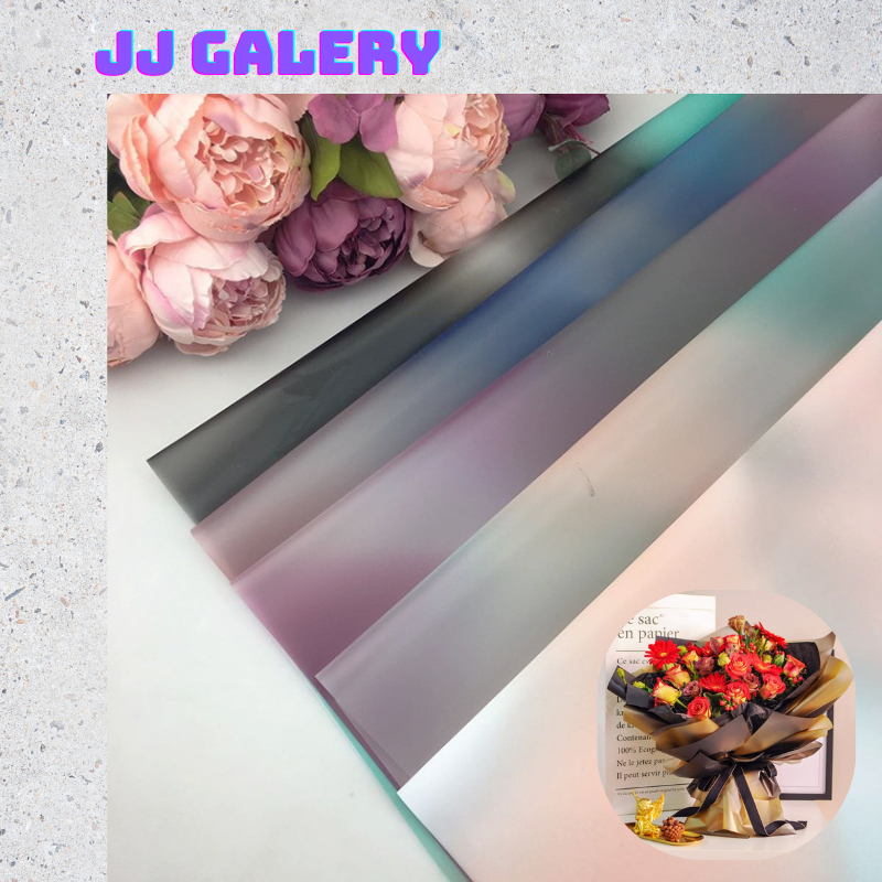 

Kertas Buket Bunga Plastik Cellophane Gradient Double Line Flower Wrapping Gradasi Color Paper KB116