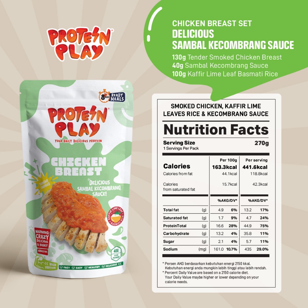 

Protein Play | Chicken Breast | Dada Ayam Sambal Kecombrang Set