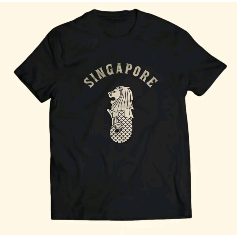 KAOS SINGAPORE CORAK PATUNG CREAM