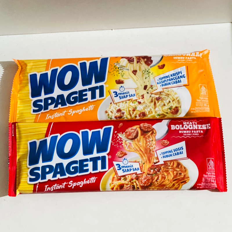 

WOW SPAGETI INSTAN 88grm PASTA WOW SPAGETI MURAH WOW SPAGETI CARBONARA BOLOGNESE AGLIO OLIO