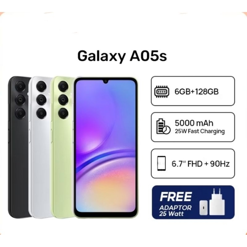 Samsung Galaxy A05s 4G 6/128 Baru Segel Original Garansi Resmi Samsung Indonesia