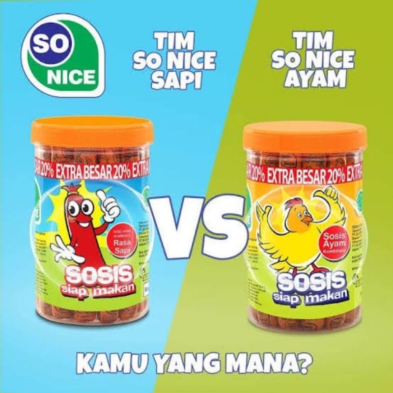 

Sosis So Nice Siap Santap Rasa Ayam & Sapi