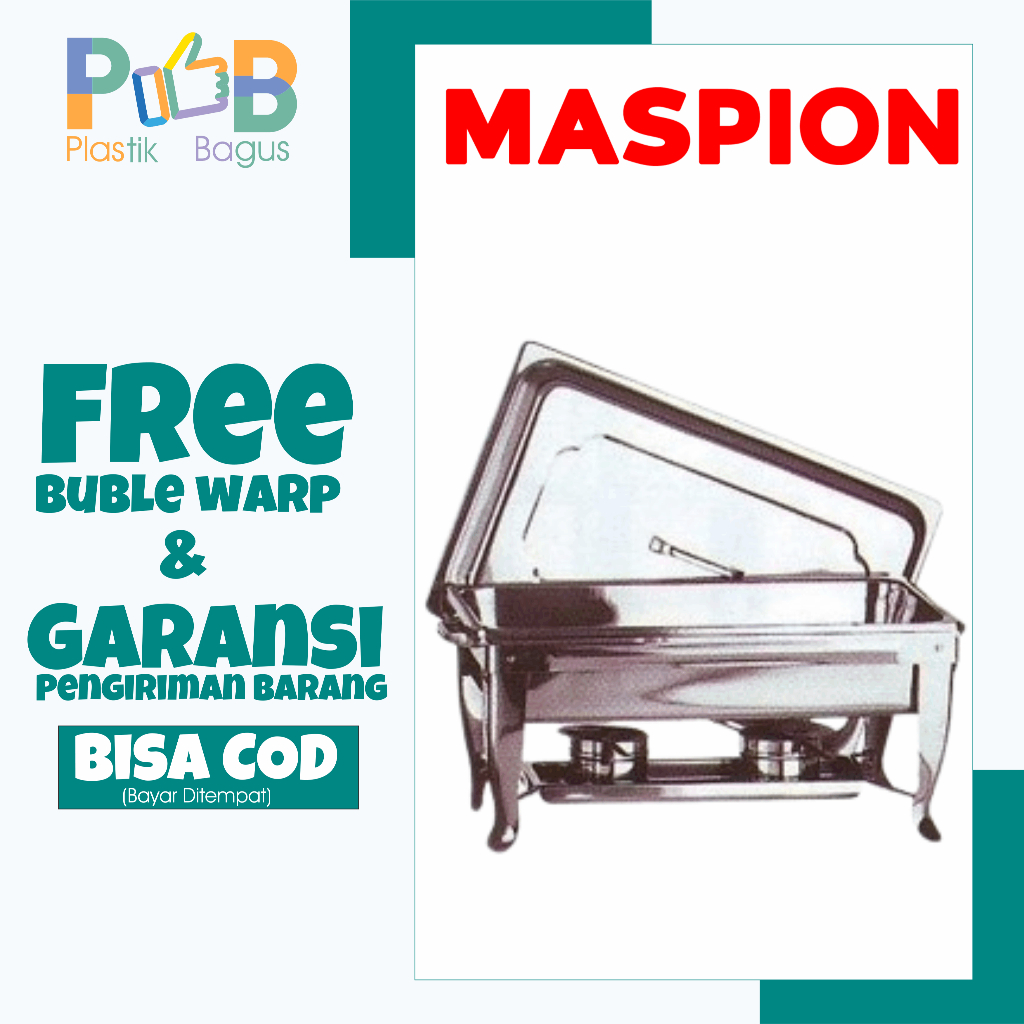 tempat wadah pemanas makanan prasmanan kotak persegi stainless steel maspion BIG BUFFET SERVER  SS-P