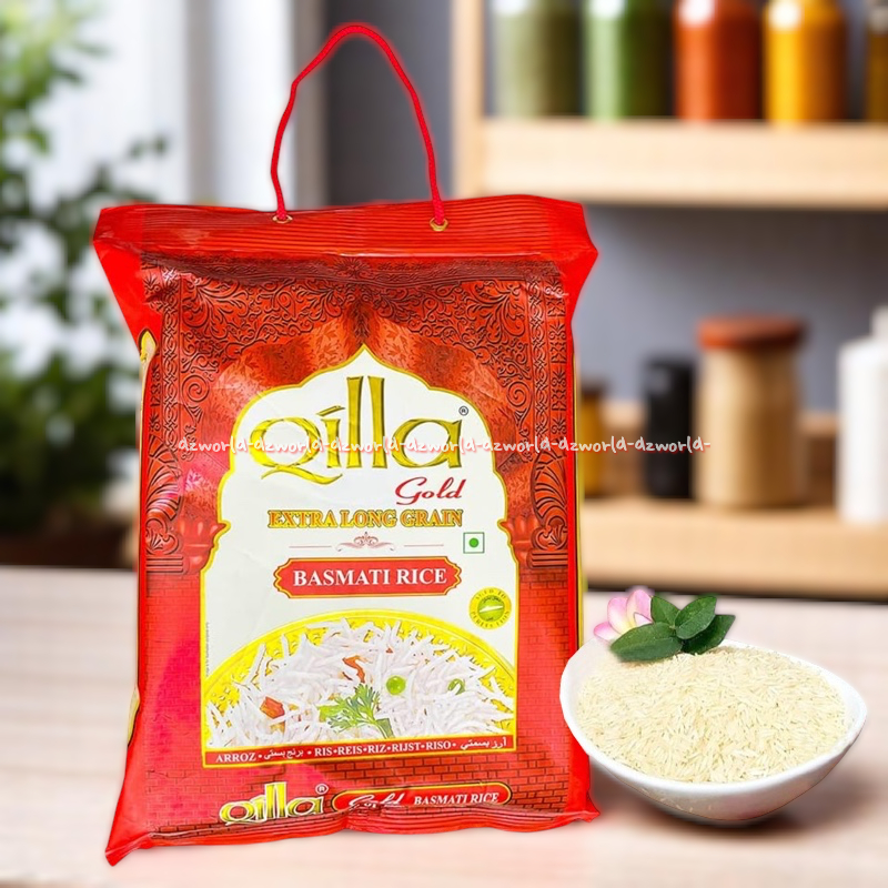 

Qilla Gold Extra Long Grain Basmati Rice Beras Panjang Arroz Pakistan India Warna Lebih Putih Nutrisi Baik
