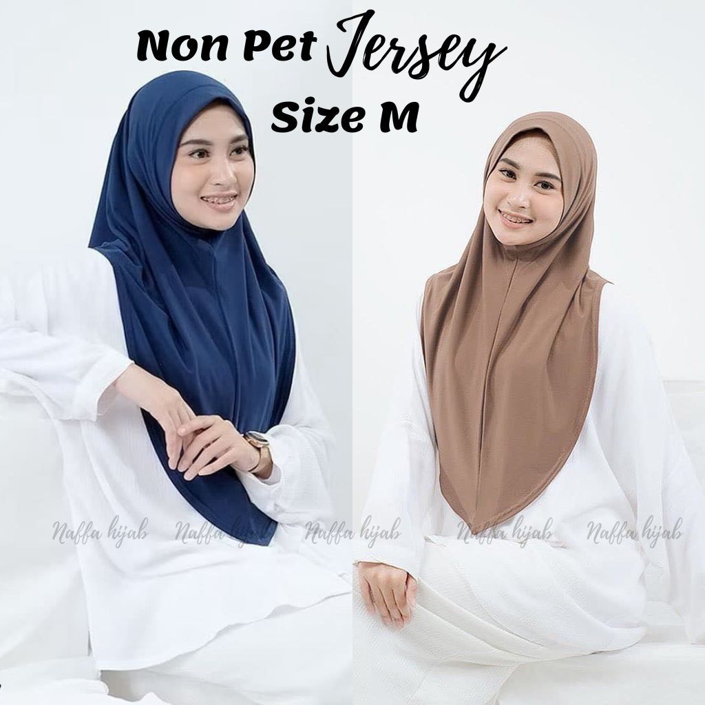 Hijab Sport Daily Non pet/Bergo Non Pet Jersey Size M/Jilbab Instan Jersey Premium