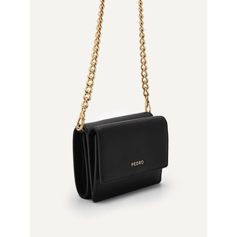 (ORIGINAL 100% Dompet) Wallet Chain Kulit Asli PEDRO || Tas Wanita || Leather Tri-Fold Wallet Pedro 