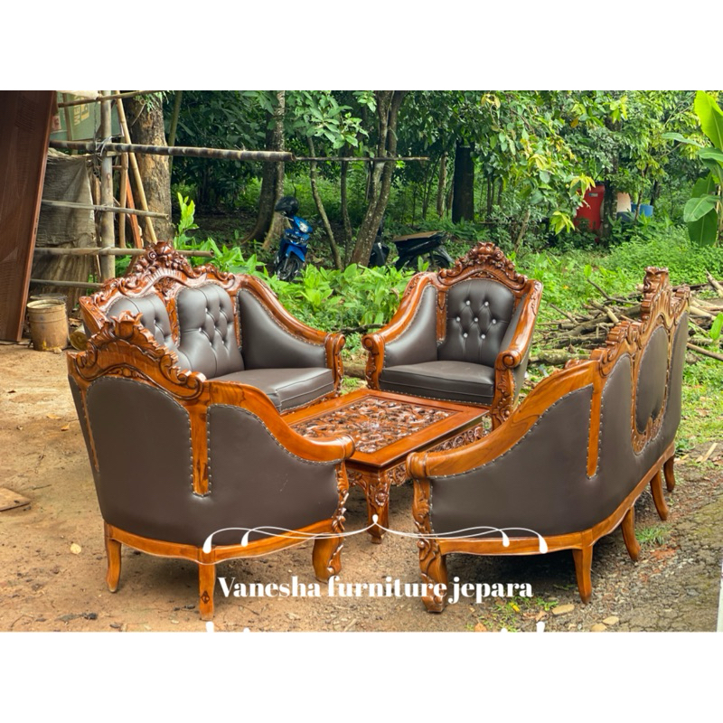 sofa tamu ganesa kayu jati