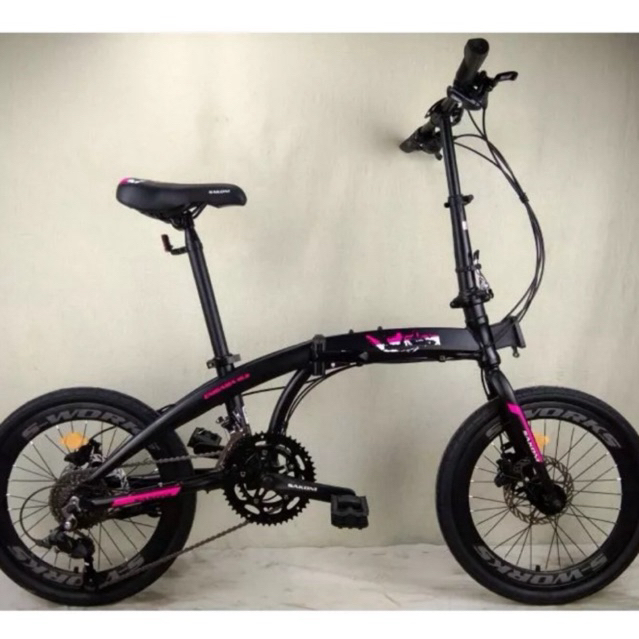 Premium Quality Sepeda Lipat Anak Dewasa 20 Inch Sakoni Enigama (Rem Hydraulic) 18 Speed Free Helm