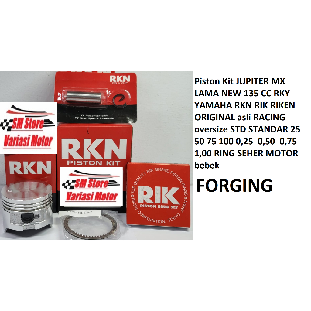 Piston Kit JUPITER MX LAMA NEW 135 CC RKY YAMAHA FORGING RKN RIK RIKEN  jepang japan quality  oversi