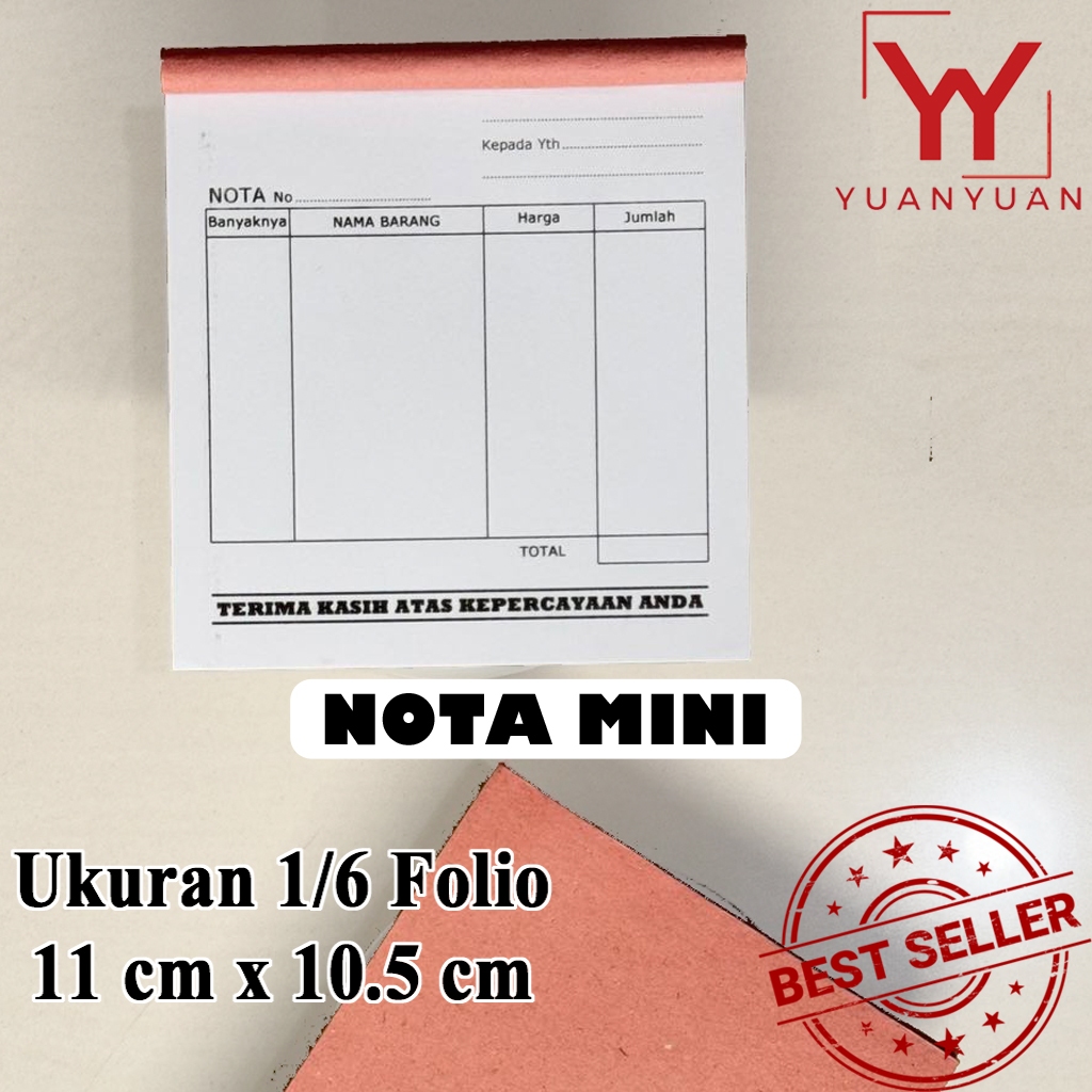 

Buku Nota Kecil 1 Ply NCR Polos Nota Olshop Nota Kontan Murah 50 Lembar Nota Mini