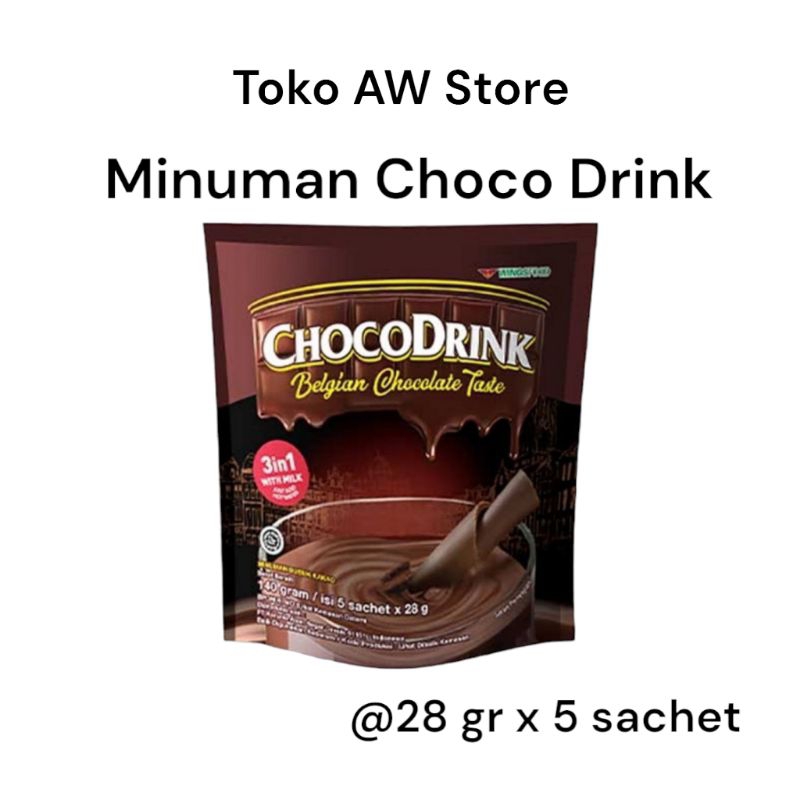 

Chocodrink Belgian Chocolate @28gr x5 sachet l Minuman Cokelat Bubuk