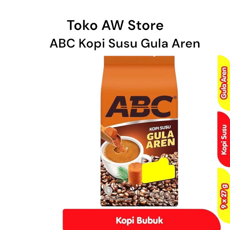 

Kopi ABC Kopi Susu Gula Aren 9 sachet x @27 gram l Minuman Kopi Instan