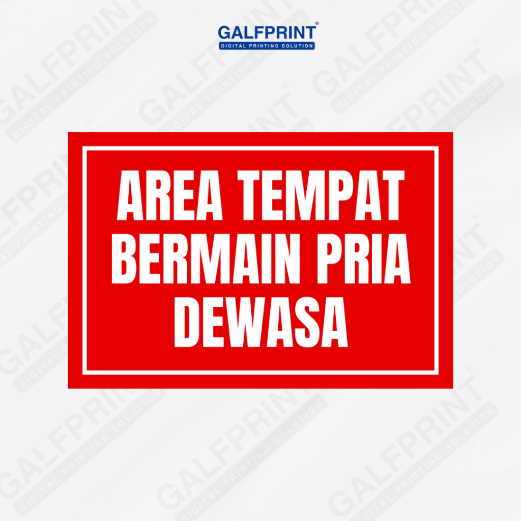 

STICKER A4 BESAR AREA TEMPAT BERMAIN PRIA DEWASA MERAH