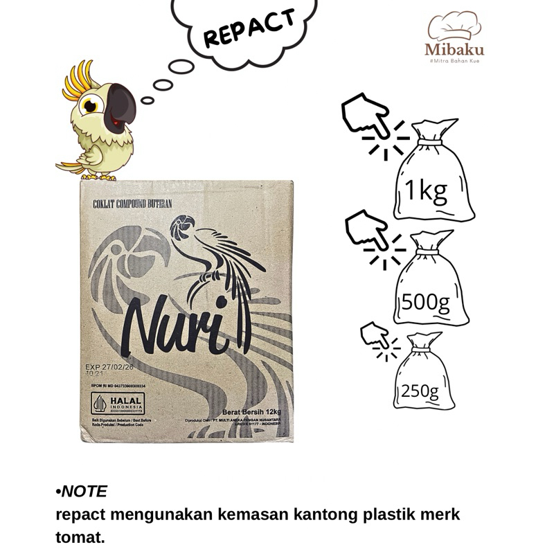 

Nuri - meses coklat repact 250gr 500gr 1kg
