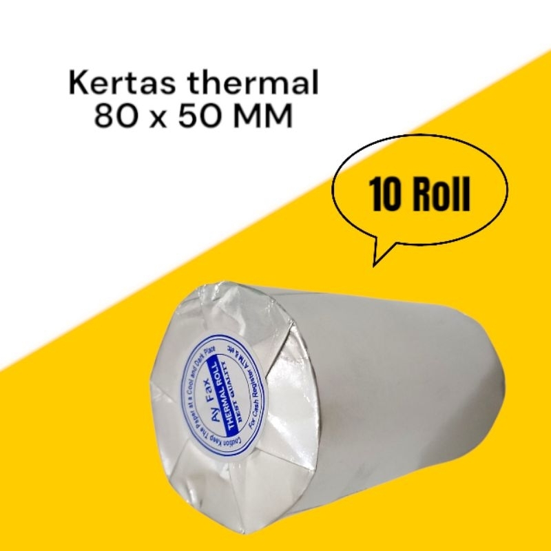 

Kertas thermal 80x50 paket 10 Roll Kertas struk printer ukuran 80mm