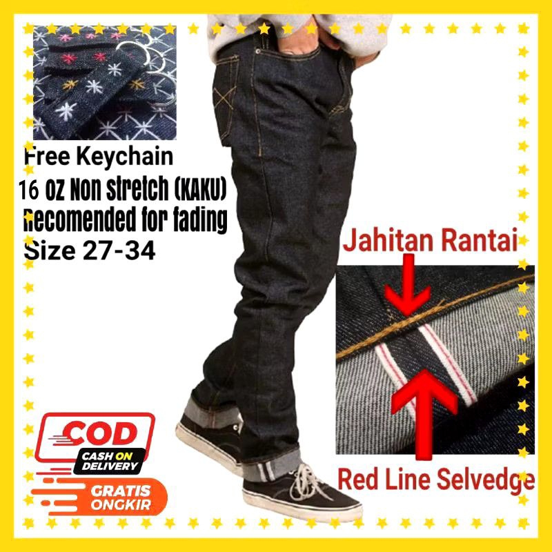 Celana Jeans Denim Selvedge salvage 16 oz