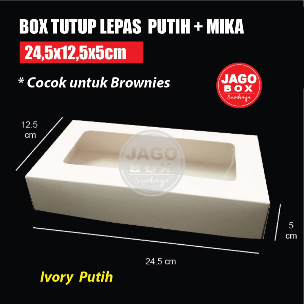 

Box Kotak Kue Brownies Cookies - Putih 24,5X12,5X5cm