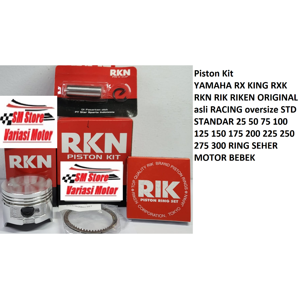Piston Kit RX KING RXK RKN RIK RIKEN RACING oversize STD STANDAR 25 50 75 100 125 150 175 200 225 25
