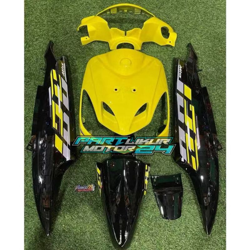 Paket Body Fullset Halus YAMAHA Mio Sporty Kuning Hitam Plus Sticker motif Vietnam Style Terlariss
