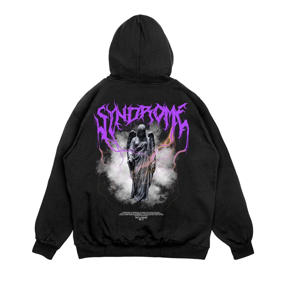 55VIRAL Hoodie Syndrome Edition Original By Amnes Apparel jaket distro sweater  Hitam X Ungu