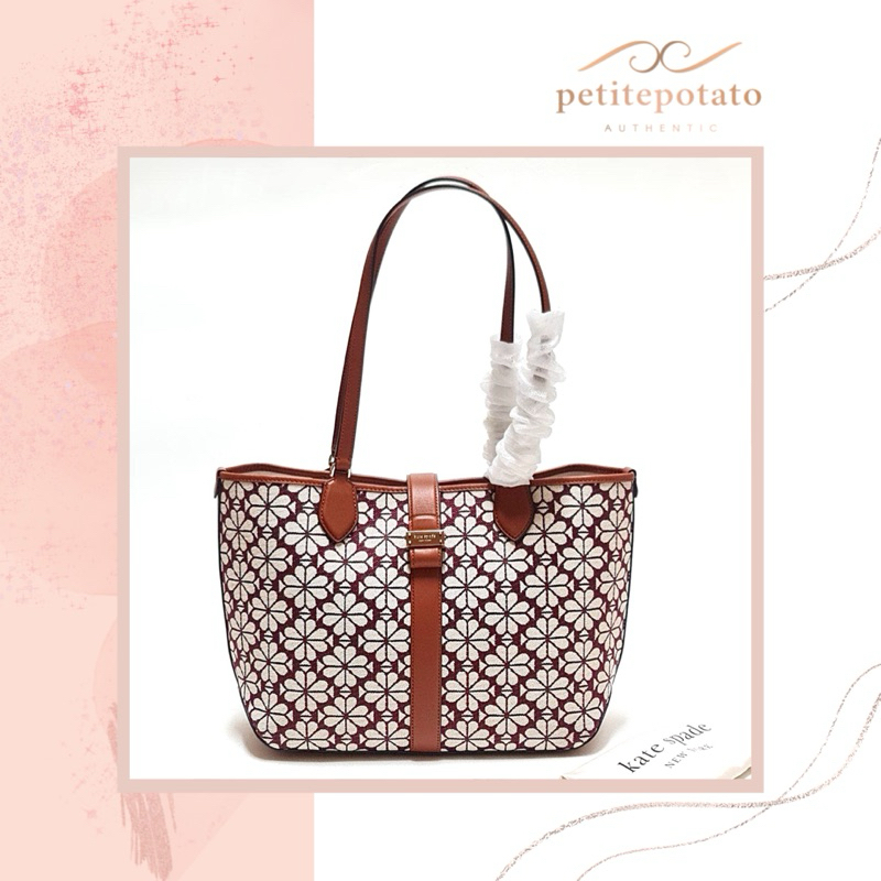 TAS BRANDED WANITA KATE SPADE FLOWER JACQUARD MEDIUM OPEN TOTE