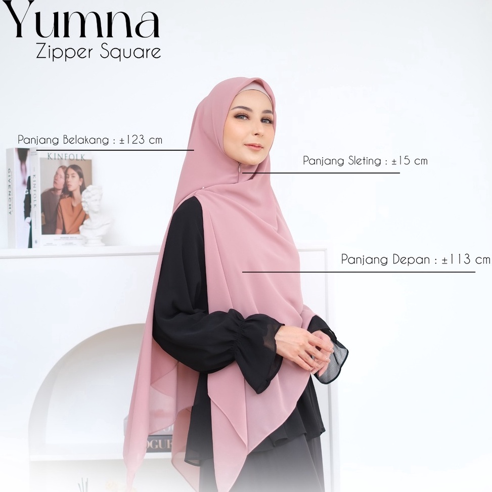 55PALING LARIS Yumna Zipper Square  Hijab Instant Zipper