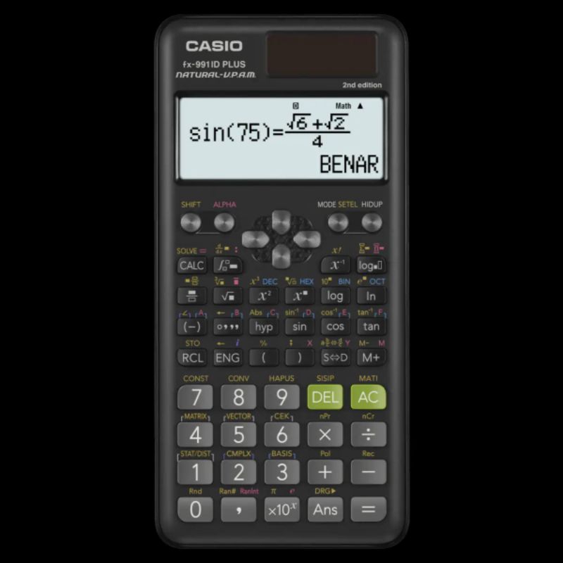 

Kalkulator Scientific Casio Fx 991 ID Plus hitam original asaba 100 %