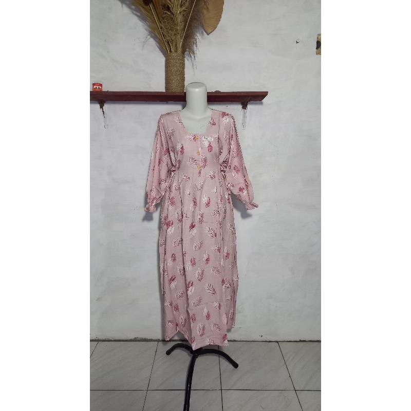 DRESS CHIBI 7/8 KERUT DRESS RAYON SUPER DRESS BUSUI DRESS BUMIL FRIENDLY BY SOMILA