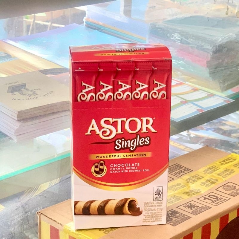 

MURAH Astor Singles Wafer Roll Cokelat isi 20pcs