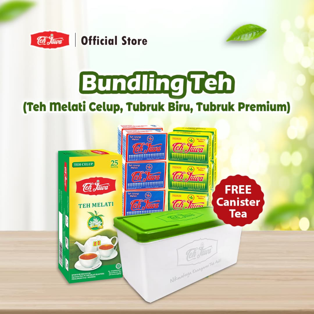 

Teh Jawa BKS Jasmine celup + Premium 9gr + Biru 9gr FREE Canister