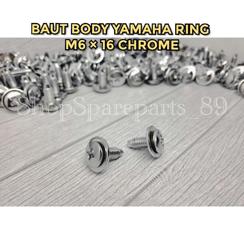 BAUT BODY YAMAHA RING CHROME / BAUT BODY CHROME YAMAHA + RING 6×16 KUNCI OBENG +