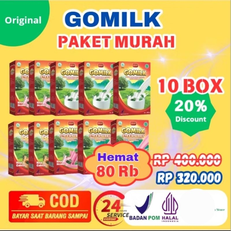 

PAKET 10 BOX GOMILK SUSU KAMBING ETAWA PLUS HERBAL