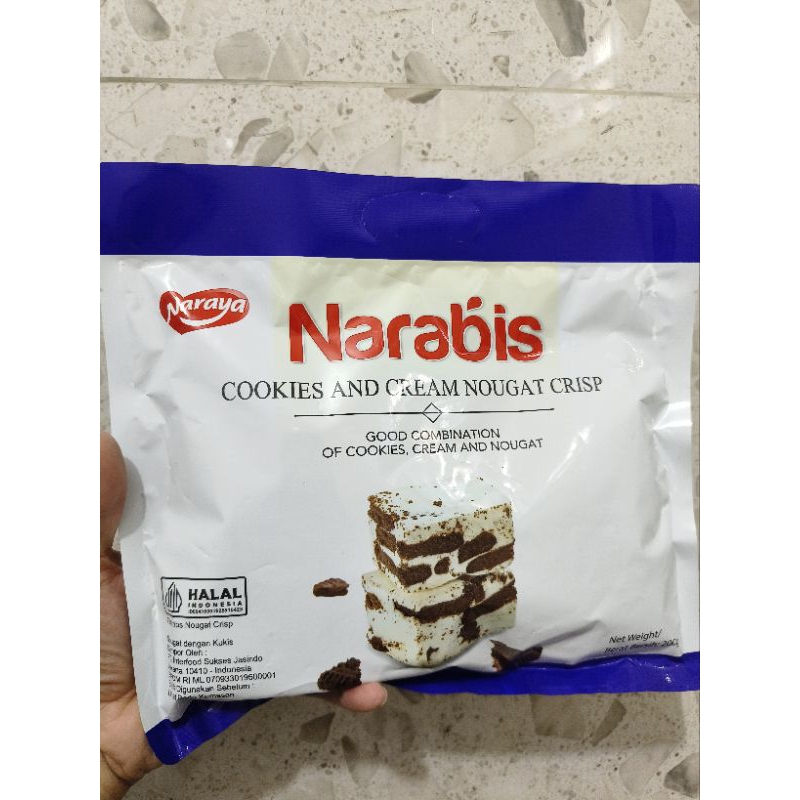 

Naraya Narabis Cookies And Cream Nougat Crisp Kemasan 200 Gram