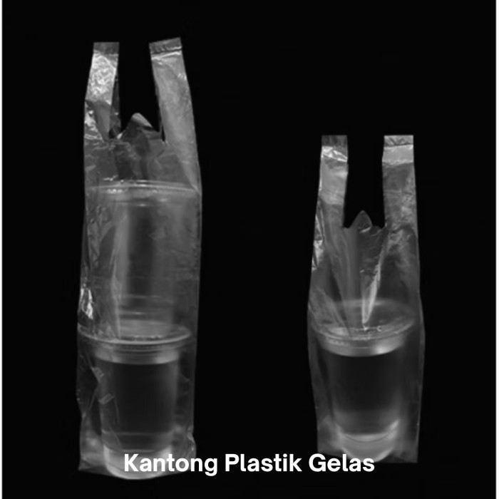 Kantong Plastik Gelas Bening 1 cup (10x30) dan 2 cup (10x40) / Plastik Gelas Bening / Tas Plastik Be