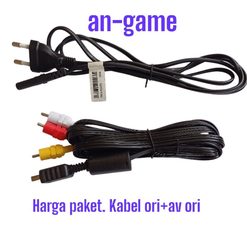 PAKET SPESIAL KABEL AV ORI PS2+KABEL POWER PS2/3/4 ORI