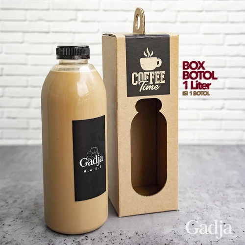 ( 10 pcs ) Box Jinjing Botol Kale 1Liter Kardus Tenteng Kemasan Minuman Botol Packaging Hampers