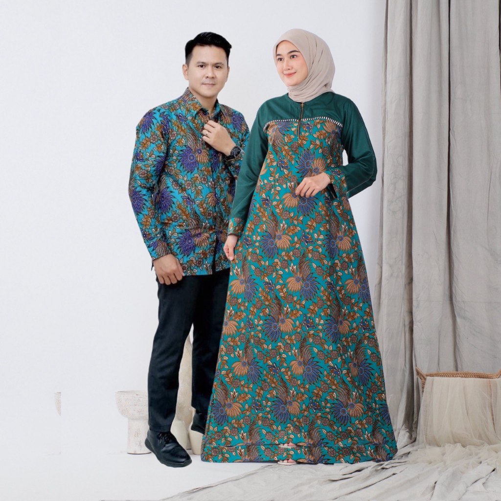 COUPLE KELUARGA BATIK GAMIS FAHIONS WANITA MUSLIMAH RESLETING JEANS HARGA COUPLE