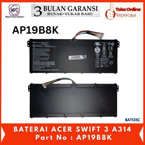 Baterai Acer Swift 3 A314-22 A315-56 SF314-42 AP19B8K