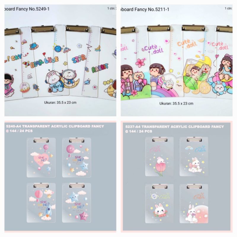 

++ FREE BUBBLE WRAP Clipboard akrilik karakter+papan whiteboard / Papan jalan ujian karakter / Clipboard karakter CB-0719F clip board Labubu