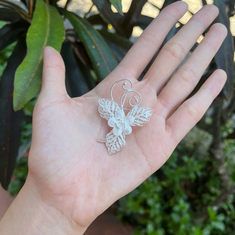 Bros Anggrek Filigree Perak 925