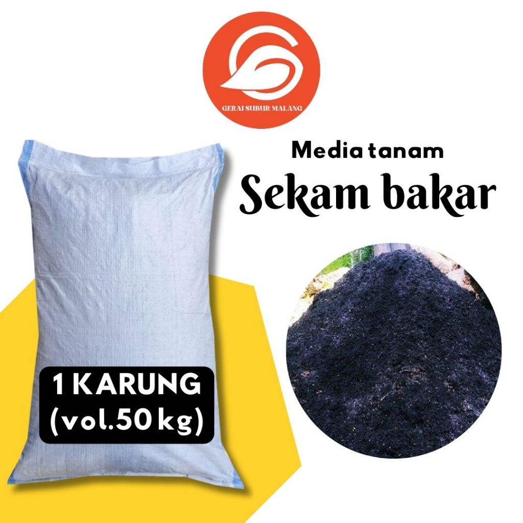 GERAI SUBUR MALANG Arang Sekam 1 Karung Uk. 50 Kg Netto: 10 Kg Sekam Bakar Media Tanam / Filter Air