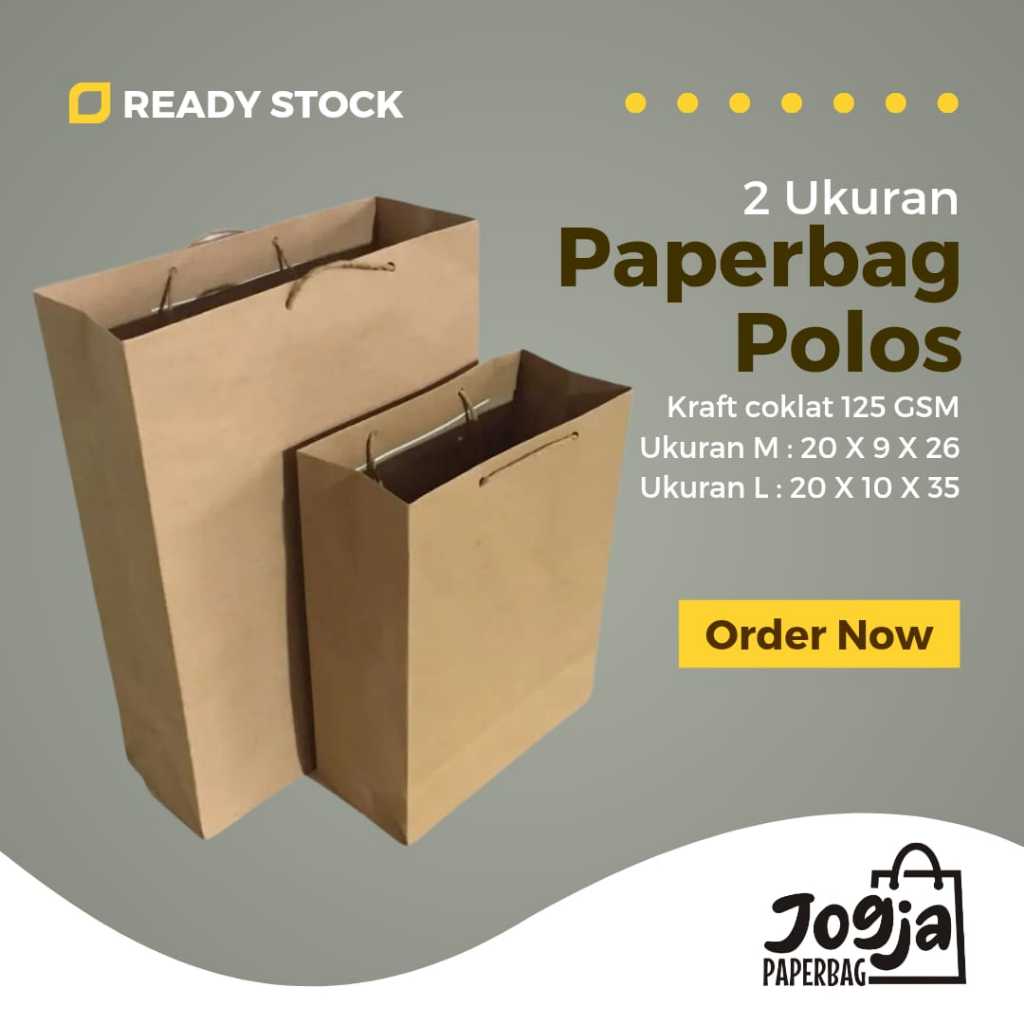 

MINIMAL 10 PCS/PAPERBAG POLOS COKLAT/Tas Kertas/Tas Kertas Polos/Paperbag Polos/Kado/Bingkisan/Tas